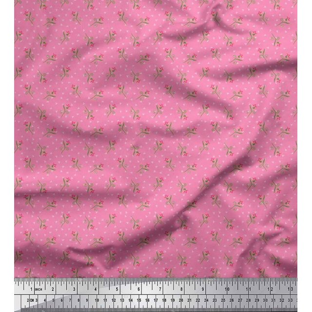 Soimoi Polyester Crepe Fabric Swirl,Triangle & Floral Artistic Print Fabric by Yard 52 Inch Wide
