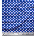 thumbnail image 1 of Soimoi Blue polyester Crepe Fabric Pink Heart Fabric Prints By Yard 52 Inch Wide, 1 of 5