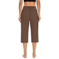thumbnail image 3 of Plebaso Capri Pants for Women Drawstring Cropped Wide Leg Pants Lightweight Lounge Yoga Capris with Pockets, 3 of 7