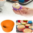 thumbnail image 2 of 6 Pcs Reusable Silicone Cupcake Baking Cups, Food-Grade Silicone Kitchen Utensils for Baking, Non-stick Muffin Liners, High-temperature Resistant, For Holidays Parties and Festive Baking (Orange), 2 of 9