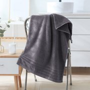 Wash Towel Set of 1 Thick Cotton Bath Towel 50 x 100 cm, Soft Absorbent Lint-Reducing, Reinforced Double-Needle Edges, Gray/Blue/Green