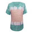 thumbnail image 3 of pxiakgy T-Shirts pour Femmes Printemps Été Décontracté Col Rond Manches Courtes Imprimé Grande Taille Haut T-Shirts Femmes Bleu Ciel + 3TG, 3 of 7