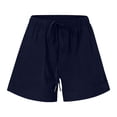 thumbnail image 4 of Pisexur Womens Shorts Solid Color Elastic Waist Shorts Summer Casual Adjustable Drawstring Shorts Quick Dry Gym Yoga Workout Shorts Comfy Loose Linen Shorts Plus Size Shorts with Pockets S-5XL, 4 of 7