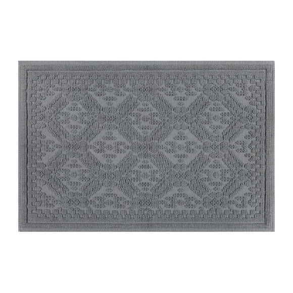 Better Homes & Gardens Katti Lattice 2 Piece Bath Rug Set, Grey Flannel, 17" x 24" & 20" x 30"