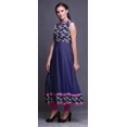 thumbnail image 3 of Bimba Robe Anarkali Bleu Marine à Fleurs Col Mandarin Sans Manches Kurtis pour Femmes Robe Maxi à Imprimé X-Small, 3 of 6