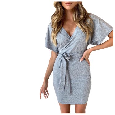 Summertime Fashion Women One-piece V-neck One-piece Dress