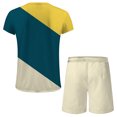 thumbnail image 3 of Pantalons Courts pour Hommes T-Shirt Col Rond Décontracté Imprimé 3D Blouse à Manches Courtes et Ensemble de Pantalons, 3 of 5