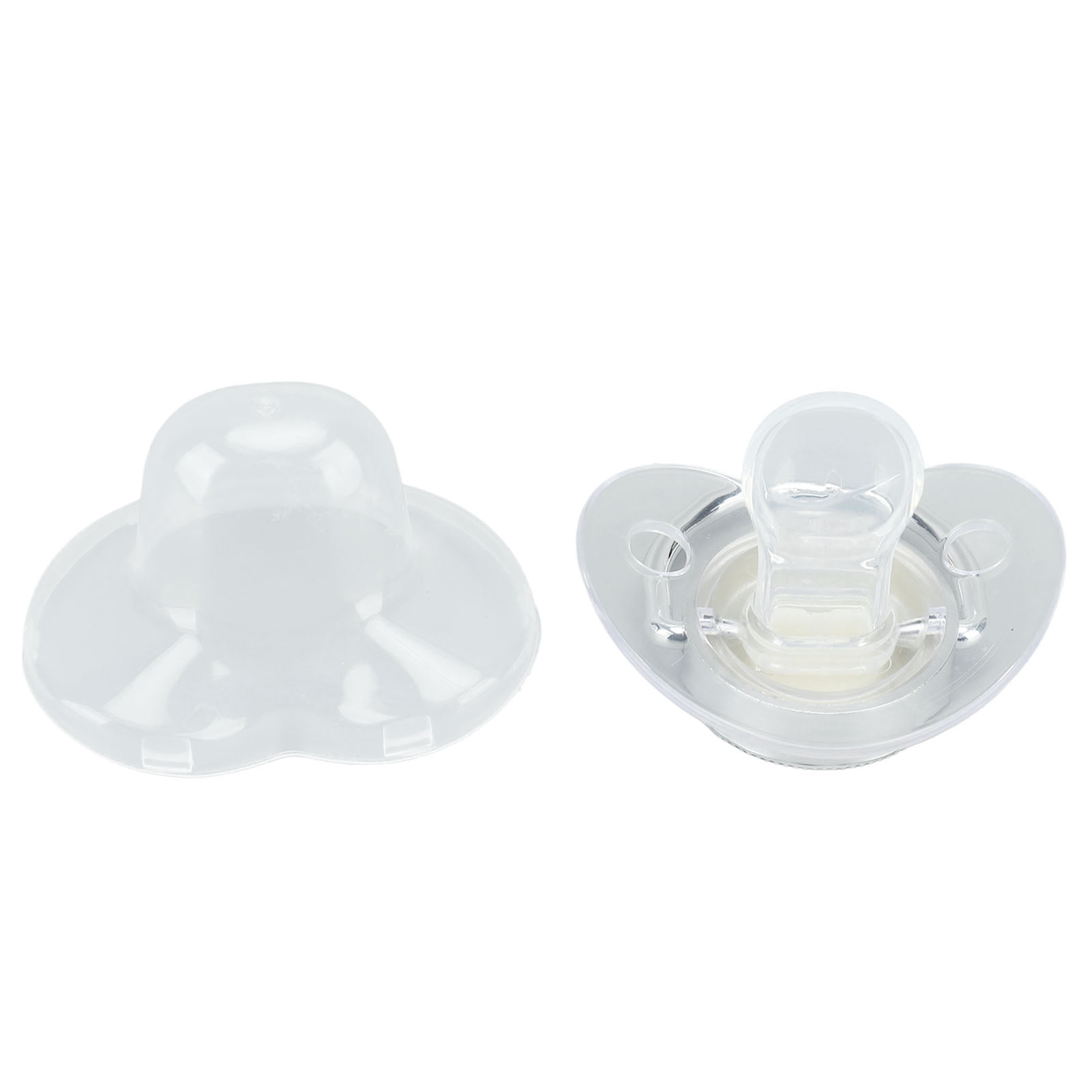Silicone Baby Pacifier Silver A-Z Letters Safe BPA Free One Piece Seamless Pacifier with Lid for Infant 6-18 Months