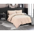 thumbnail image 1 of 3-Piece Duvet Cover Set, 1800 Thread Count, Button Closure, Solid Color - Cooling, Breathable Material- Wrinkle, Fade, Stain Resistant, King/California King, Cream, 1 of 5