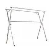 Adjustable Foldable Clothes Drying Rack - Stainless Steel Laundry Stand with Double Bars, Heavy-Duty Indoor Outdoor Dryer (2.4m)