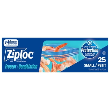Ziploc Petits Sacs de Congélation pour Aliments, Technologie Grip 'n Seal pour une Prise, une Ouverture et une Fermeture Plus Faciles, 25 Sacs