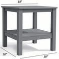thumbnail image 4 of Table Adirondack Table d'Appoint d'Extérieur 18 Pouces à Deux Niveaux Carrée Table de Bout avec Étagère de Rangement Gain de Place, 4 of 6