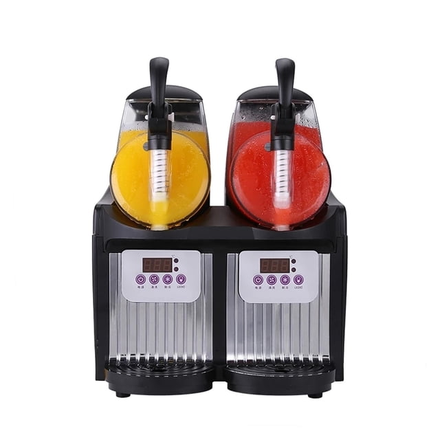 2 Tank Electric Automatic Slush Make Machine Soft Ice Slush Sand Ice Tea Juice Making Machine 2.5L*2