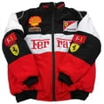 thumbnail image 1 of Combinaison de Course F1 Style Complet Style Rétro Veste Style Collège Veste en Coton Veste en Coton Automne et Hiver A187 Broderie Complète Noir, 1 of 2