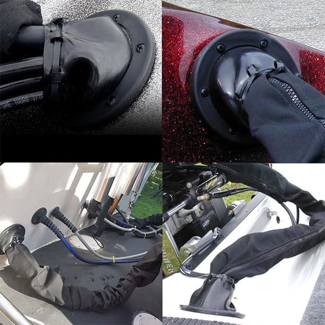 maskred Couvre-Gréement de Moteur Noir en PVC Durable, Attaches de Fil, Organiser les Câbles, Protecteur, Pièces de Réparation de Quincaillerie de Yacht