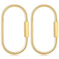 thumbnail image 1 of 2 Pcs Brass Key Ring Gold Screw Lock Clip Key Ring Chain Durable Simple Brass Keychain Holder, 2.36 x 1.22 inch, 1 of 4