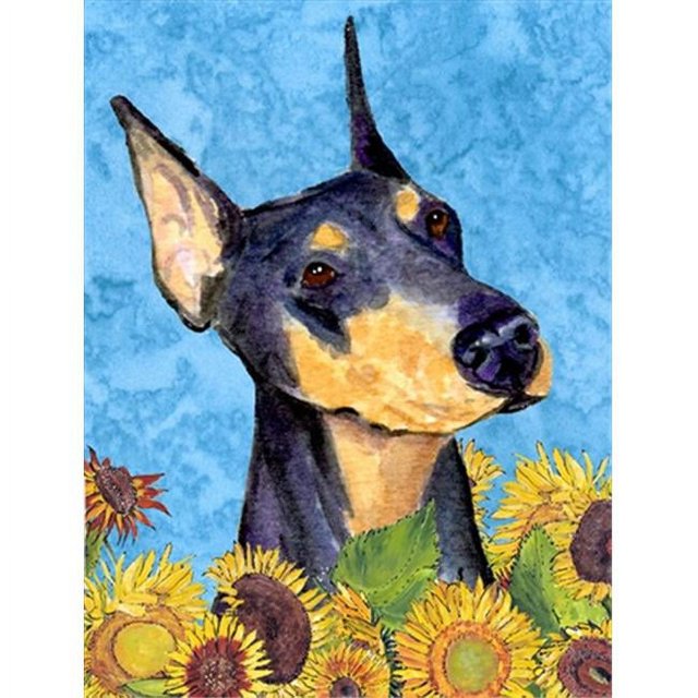 Carolines Treasures SS4128CHF 28 x 40 In. Doberman Flag Canvas- House Size