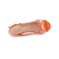 thumbnail image 4 of BLISSFUL STEP Women's Shoes Floral Lace Platform Peep Toe Wedge Heel Sandals Orange Flower 6, 4 of 7