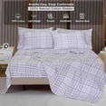 thumbnail image 4 of RUVANTI 4 Pcs Cotton Sheets - 100% Natural Cotton Soft, Lightweight & Breathable Crispy Percale Bed Sheets, Twin Sheets Set 16" Deep Pockets, Open Check, 4 of 8