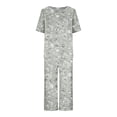 thumbnail image 4 of Ensemble de Pyjama pour Femmes Shorts Femmes Imprimé Col Rond Manches Courtes Chemise de Nuit et Ensembles Pantalon Tenue d'Intérieur Pyjamas avec Poches Hauts à Manches Courtes pour Femmes Ensemble de Pyjama pour Femmes Été, 4 of 8