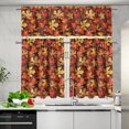 thumbnail image 5 of Maple Leaf Kitchen Window Curtains Valance and Tier Set, 3 Piece Set Rod Pocket Short Curtains, Fall Window Treatment for Bathroom Living Room Bedroom, Easy to Install, 5 of 5
