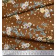 thumbnail image 2 of Soimoi Viscose Chiffon Fabric Leaves,Moth & Magnolia Floral Print Sewing Fabric Yard 42 Inch Wide, 2 of 3