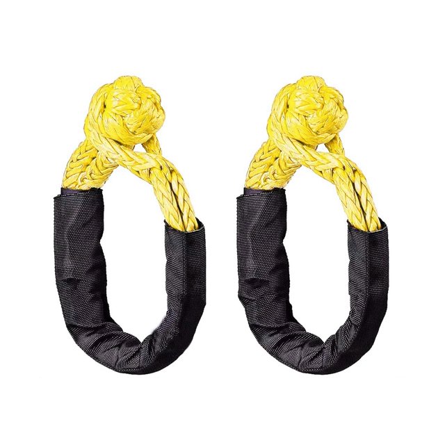 2 Pcs Corde de Manille Souple Synthétique pour Remorquage hors Route, Accessoires de Récupération de Treuil d'ATV avec Manche de Protection, Sangle, Remorque Portable, Facile à Transporter