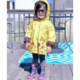 thumbnail image 3 of Kids Toddler Girls Floral Hoodie Waterproof Windproof Raincoat Hooded Jacket, 3 of 6