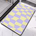 thumbnail image 2 of Water Absorbent Long Bath Mat - Checkered 20x32 in Bathroom Runner Rug, Non-Slip, Soft & Comforting Microfiber, Machine Washable Mats., 2 of 5