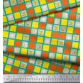 thumbnail image 3 of Soimoi Rayon Fabric Geometric Square,Text & Bear Face Kids Print Sewing Fabric Yard 42 Inch Wide, 3 of 3