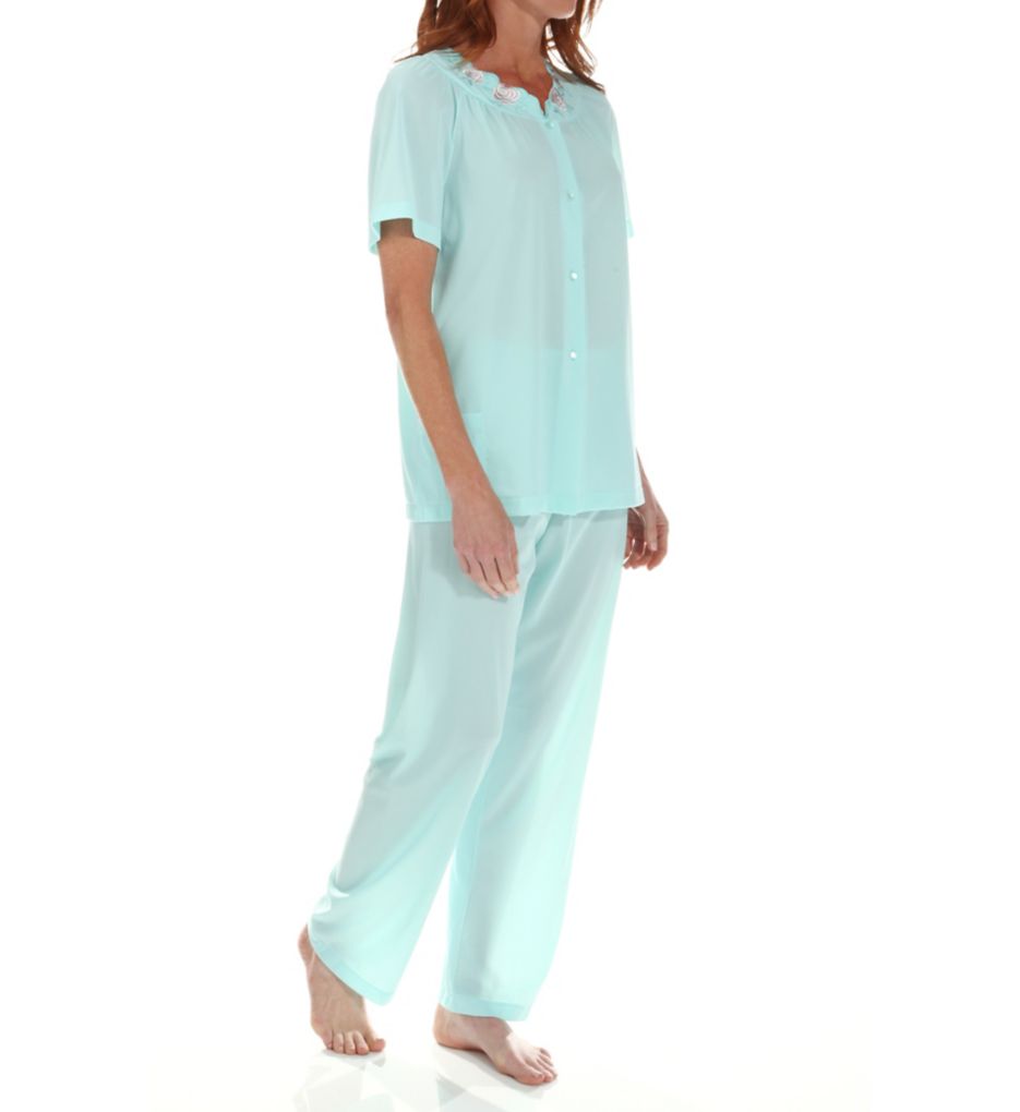Women's Shadowline 76280 Petals Pajama Set (SeaFoam L)