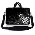 thumbnail image 1 of LSS Pochettes pour Ordinateur Portable (Fleurs Noir et Blanc), 1 of 4