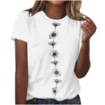 thumbnail image 1 of FAIWAD Summer Floral Tops pour Femmes Décontracté Col Rond Manches Courtes T-Shirt Ample Confortable Chandail à Enfiler Hauts, 1 of 2