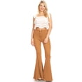 thumbnail image 4 of Feinuhan Jeans Évasés à Taille Haute pour Femme, Brun, XX-Grand, 4 of 5