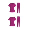 thumbnail image 2 of Maytalsory Stylish Women s Scrub Set Nurse V-Neckline Machine Washable Short Sleeves Suit Rose Red M 2Set, 2 of 6