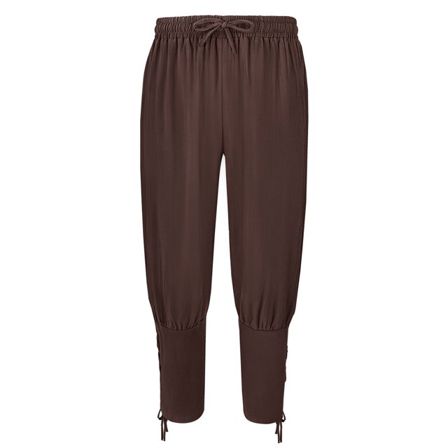 Meichang Pantalon en Lin pour Femmes à Cordon, Taille Élastique, Pantalon en Coton et Lin, Couleur Unie, Bas Resserré, Pantalon Long, Confortable, Léger, Pantalon d'Été