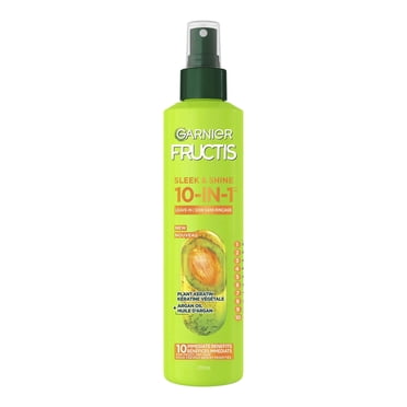 Garnier Fructis Sleek & Shine, 10-In-1 Repairing Leave-In Spray For Frizzy & Dry Hair with Heat Protection, With Argan Oil and Plant Keratin