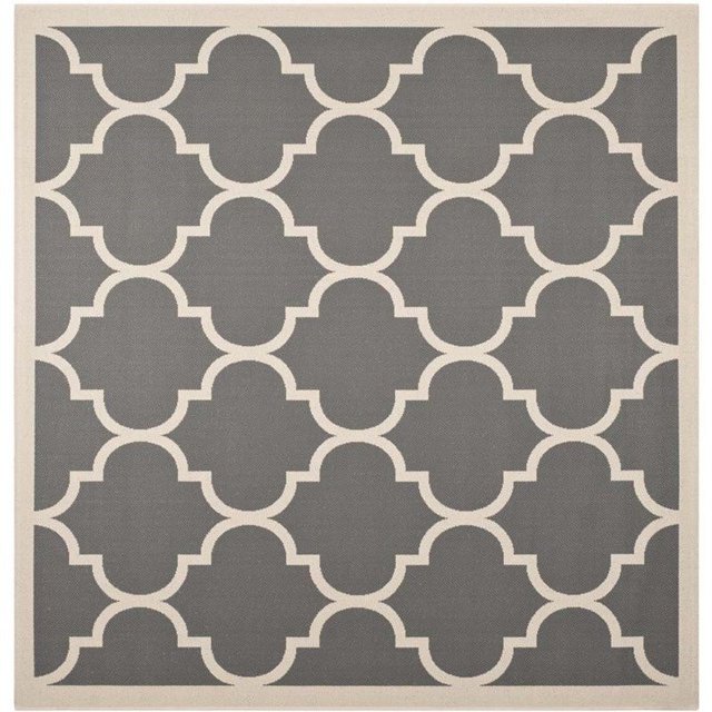 Safavieh Courtyard Anthracite Indoor Outdoor Rug - Square 7'10"