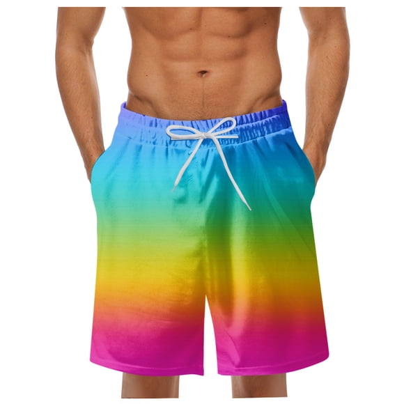 Ketyyh-chn99 Swimming Trunks Men Beach Board Basketball Shorts Slim Fit Swim Shorts Swim Trunks Mens Bathing Suits with Mesh Lining Yellow,L