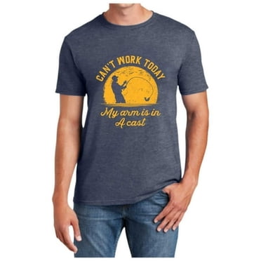 LUOGENLI T-shirts pour Homme pour Hommes T-Shirt Homme Je Ne Peux Pas Travailler Aujourd'hui Mon Bras Est dans un T-Shirt Drôle Phrase Sarcastique Blague Pêche Papa Fête des Pères T-Shirt T-shirts pour Hommes T-shirts Graphiques T-shirts Vintage Fête de la Saint-Patrick Marine G