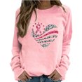 thumbnail image 2 of Chandails à Capuchon Mode pour Femmes 2023 Mode Décontractée Imprimé Col Rond Ample Manches Longues T-shirt Hauts Blouse Chandails Sans Capuche Rabais de 50 % Liquidation Costumes d'Halloween/Noël, 2 of 4