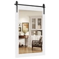 thumbnail image 1 of Gymax Farmhouse Wall Mirror Rustic Wood Frame Barn Door Style Decorative Mirror, 1 of 10