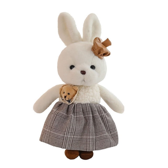 A Barbie Rabbit And Sweet Bear Couple Plush Toy Set For Gifts Fashion Theme Soft Material