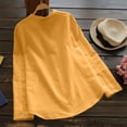 thumbnail image 3 of Chemise Blouse Décontractée pour Femmes en Coton et Lin Uni à Manches Longues, Boutonnée, 3 of 8