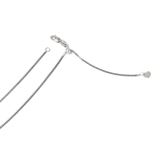 Leslie's 14K White Gold 1 mm Adjustable Box Chain (Weight: 6.37 Grams, Length: 30 Inches)