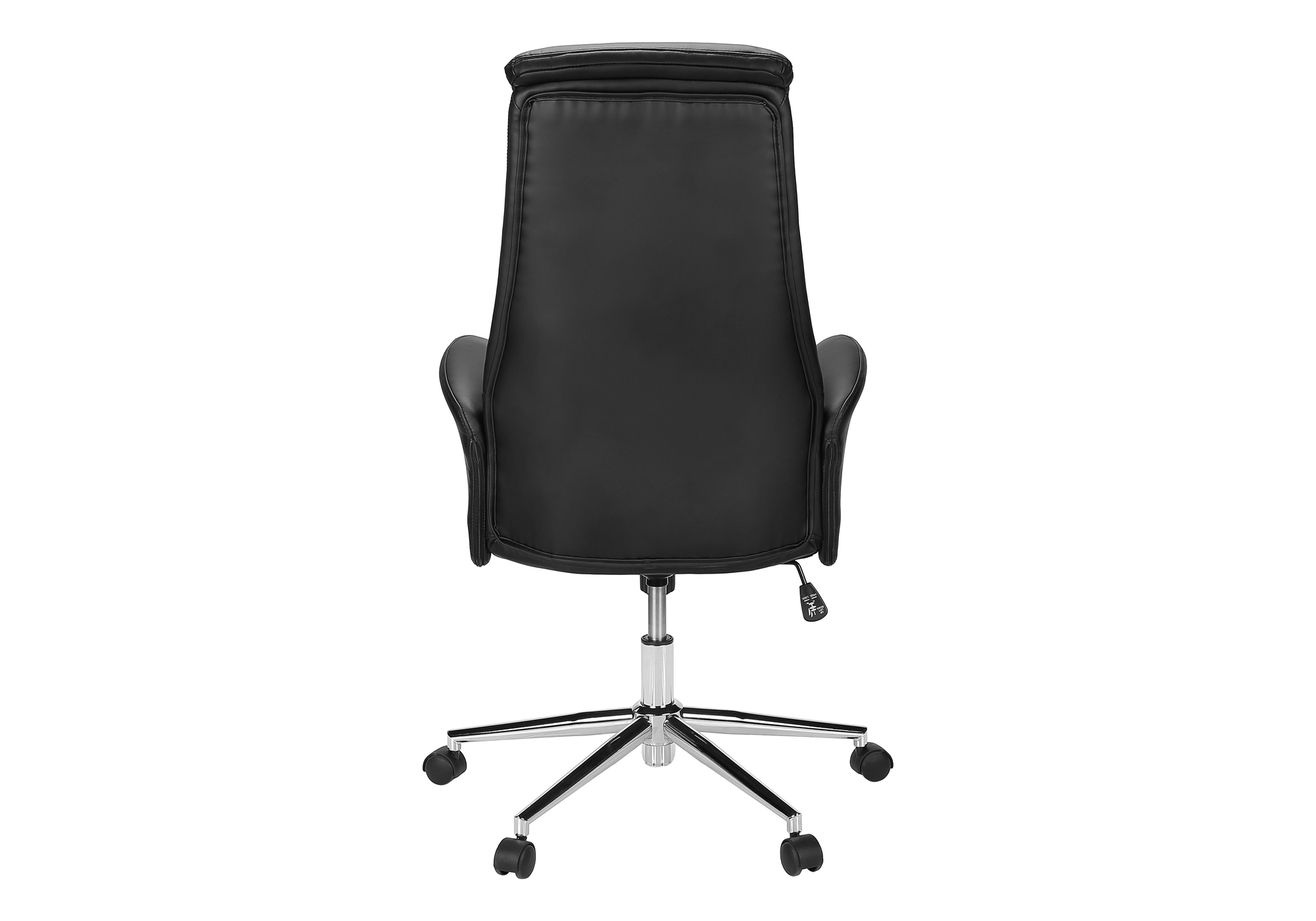 Monarch Specialties - Chaise De Bureau, Hauteur Réglable, Ergonomique, Pivotant, Accoudoir, Travail, Aspect Cuir Noir, Métal Chromé, Contemporain, Moderne
