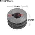 thumbnail image 1 of V-Belt pulley A Type Double Slot Pulley Motor Cast Iron Dia Power Tool Accessory, 1 of 7