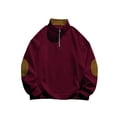 thumbnail image 4 of QIPOPIQ Unisex-Adult Fleece Quarter-Zip Cadet Collar Sweatshirt Clearance, 4 of 5