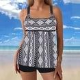 thumbnail image 5 of Women Tankini Swimsuits Two Piece, Plus Size Printed Swimwear with Strap V Neck, Modest Bathing Suits for Beach Pool Summer, 5 of 5