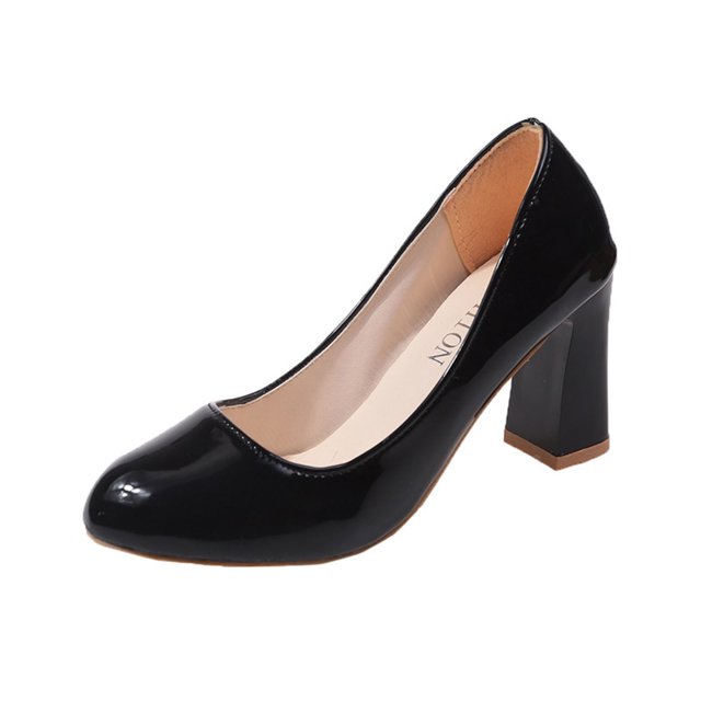Escarpins à Talon Bloc pour Femmes, Talons d'Été Décontractés et Confortables, Chaussures à Enfiler à Bout Rond pour Femmes